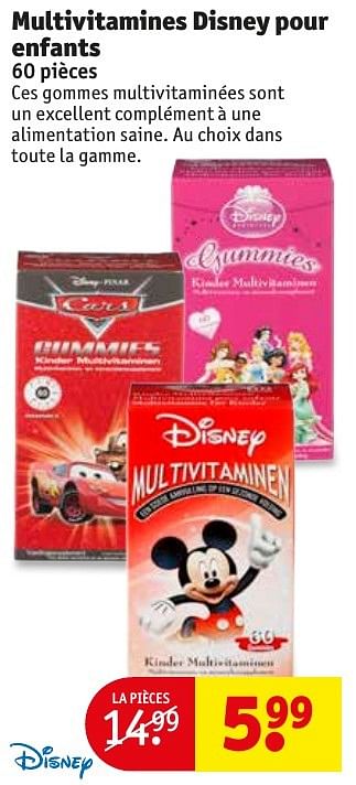 Promoties Multivitamines disney pour enfants - Disney - Geldig van 10/10/2016 tot 23/10/2016 bij Kruidvat