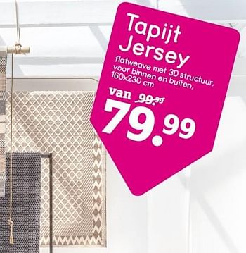 Promoties Tapijt jersey - Huismerk - Leen Bakker - Geldig van 10/10/2016 tot 23/10/2016 bij Leen Bakker