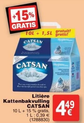 Promoties Litière kattenbakvulling catsan - Catsan - Geldig van 11/10/2016 tot 24/10/2016 bij Cora