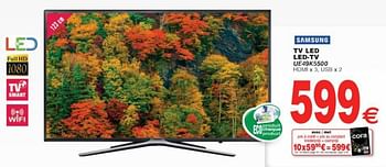 Promoties Samsung tv led led.tv ue49k5500 - Samsung - Geldig van 11/10/2016 tot 24/10/2016 bij Cora
