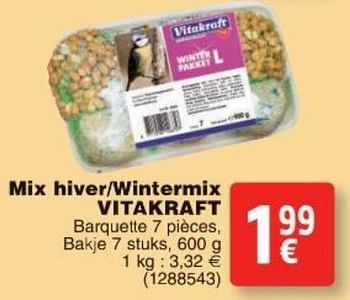 Promoties Ix hiver-wintermix vitakraft - Vitakraft - Geldig van 11/10/2016 tot 24/10/2016 bij Cora