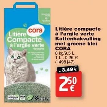Promoties Litière compacte à l`argile verte kattenbakvulling met groene klei cora - Cora - Geldig van 11/10/2016 tot 24/10/2016 bij Cora