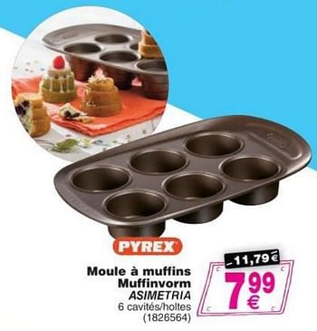 Promotions Moule à muffins muffinvorm asimetria - Pyrex - Valide de 11/10/2016 à 24/10/2016 chez Cora
