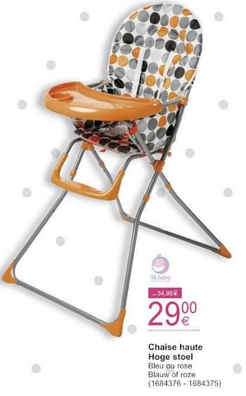 Promoties Chaise haute hoge stoel - Di Baby - Geldig van 11/10/2016 tot 24/10/2016 bij Cora
