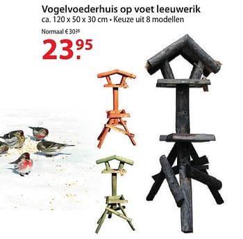 Promoties Vogelvoederhuis op voet leeuwerik - Huismerk - Pelckmans - Geldig van 12/10/2016 tot 24/10/2016 bij Pelckmans Tuincenter