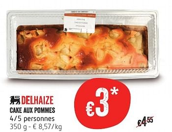 Promotions Cake aux pommes - Produit Maison - Delhaize - Valide de 13/10/2016 à 19/10/2016 chez Delhaize