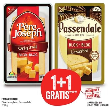 Promoties Fromage en bloc père joseph ou passendale - Huismerk - Delhaize - Geldig van 13/10/2016 tot 19/10/2016 bij Delhaize