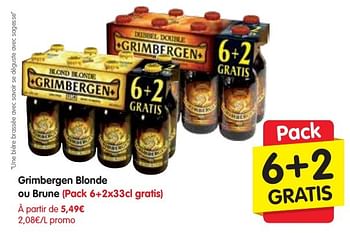 Promotions Grimbergen blonde ou brune - Grimbergen - Valide de 13/10/2016 à 19/10/2016 chez Red Market