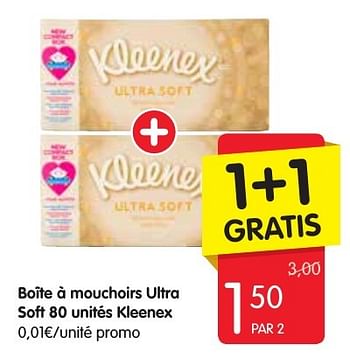 Promoties Boîte à mouchoirs ultra soft unités kleenex - Kleenex - Geldig van 13/10/2016 tot 19/10/2016 bij Red Market