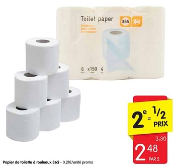 Promotions Papier de toilette 6 rouleaux 365 - 365 - Valide de 13/10/2016 à 19/10/2016 chez Red Market