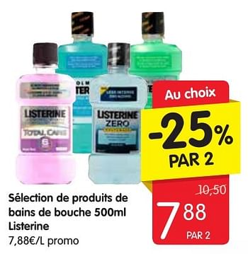 Promotions Sélection de produits de bains de bouche listerine - Listerine - Valide de 13/10/2016 à 19/10/2016 chez Red Market