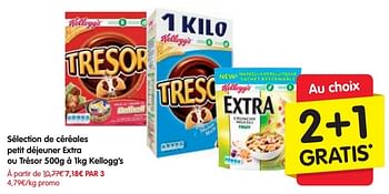 Promotions Sélection de céréales petit déjeuner extra ou trésor kellogg`s - Kellogg's - Valide de 13/10/2016 à 19/10/2016 chez Red Market