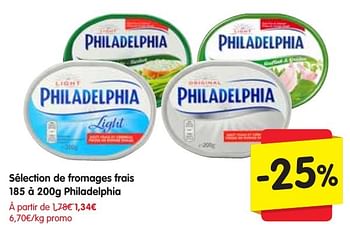 Promoties Sélection de fromages frais philadelphia - Philadelphia - Geldig van 13/10/2016 tot 19/10/2016 bij Red Market