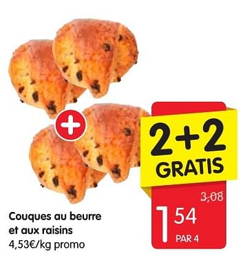 Promoties Couques au beurre et aux raisins - Huismerk - Red Market - Geldig van 13/10/2016 tot 19/10/2016 bij Red Market