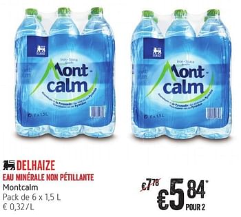 Promoties Eau minérale non pétillante montcalm - Montcalm - Geldig van 13/10/2016 tot 19/10/2016 bij Delhaize