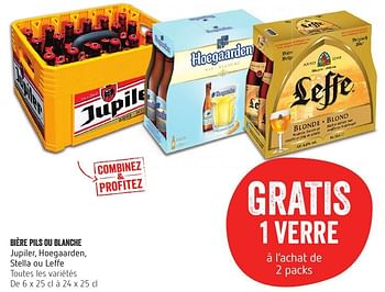 Promoties Bière pils ou blanche jupiler, hoegaarden, stella ou leffe - Leffe - Geldig van 13/10/2016 tot 19/10/2016 bij Delhaize