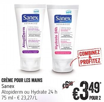 Promoties Crème pour les mains sanex - Sanex - Geldig van 13/10/2016 tot 19/10/2016 bij Delhaize