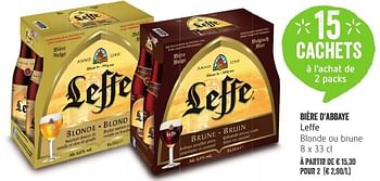 Promotions Bière d`abbaye leffe blonde ou brune - Leffe - Valide de 13/10/2016 à 19/10/2016 chez Delhaize