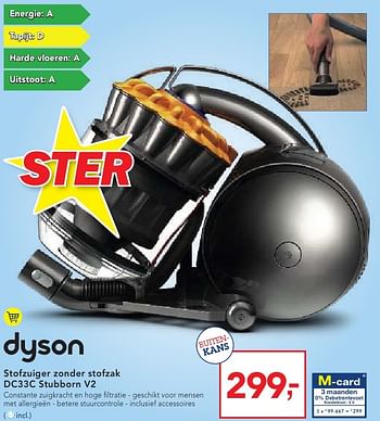 Promotions Dyson stofzuiger zonder stofzak dc33c stubborn v2 - Dyson - Valide de 19/10/2016 à 01/11/2016 chez Makro