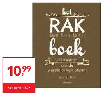 Promotions Het rak boek - Produit maison - Makro - Valide de 19/10/2016 à 01/11/2016 chez Makro