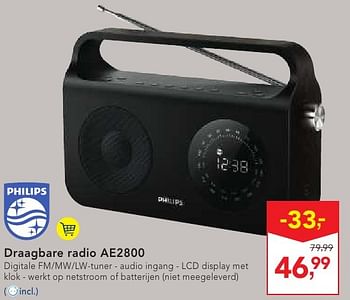 Promotions Philips draagbare radio ae2800 - Philips - Valide de 19/10/2016 à 01/11/2016 chez Makro