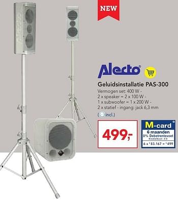 Promoties Alecto geluidsinstallatie pas-300 - Alecto - Geldig van 19/10/2016 tot 01/11/2016 bij Makro