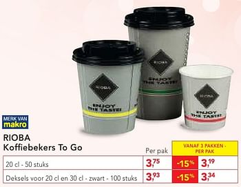Promoties Koffiebekers to go - Rioba - Geldig van 19/10/2016 tot 01/11/2016 bij Makro