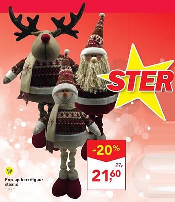 Promotions Pop-up kerstfiguur staand - Produit maison - Makro - Valide de 19/10/2016 à 01/11/2016 chez Makro