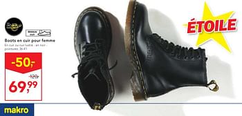 Promotions Boots en cuir pour femme - Dr. Martens - Valide de 19/10/2016 à 01/11/2016 chez Makro