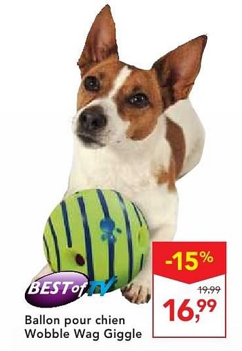 Promotions Ballon pour chien wobble wag giggle - Produit maison - Makro - Valide de 19/10/2016 à 01/11/2016 chez Makro