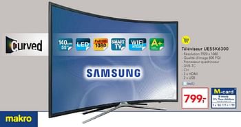 Promotions Samsung téléviseur ue55k6300 - Samsung - Valide de 19/10/2016 à 01/11/2016 chez Makro