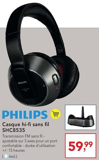 Promotions Philips casque hi-fi sans fil shc8535 - Philips - Valide de 19/10/2016 à 01/11/2016 chez Makro