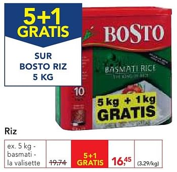 Promoties Riz - Bosto - Geldig van 19/10/2016 tot 01/11/2016 bij Makro