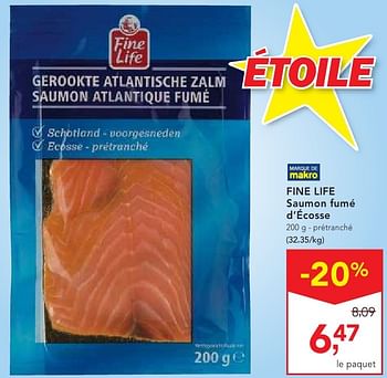 Promoties Fine life saumon fumé d`écosse - Fine Life - Geldig van 19/10/2016 tot 01/11/2016 bij Makro