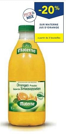 Promoties -20% sur materne jus d`orange - Materne - Geldig van 19/10/2016 tot 01/11/2016 bij Makro