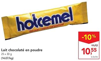 Promotions Lait chocolaté en poudre - Hotcémel - Valide de 19/10/2016 à 01/11/2016 chez Makro