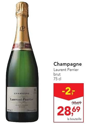 Promoties Champagne laurent perrier brut - Laurent-Perrier - Geldig van 19/10/2016 tot 01/11/2016 bij Makro