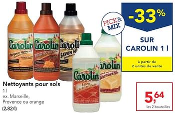 Promotions Nettoyants pour sols - Carolin - Valide de 19/10/2016 à 01/11/2016 chez Makro