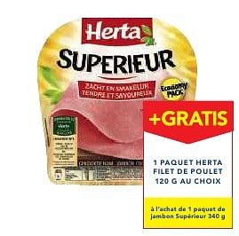 Promoties 1 paquet herta filet de poulet au choix - Herta - Geldig van 19/10/2016 tot 01/11/2016 bij Makro