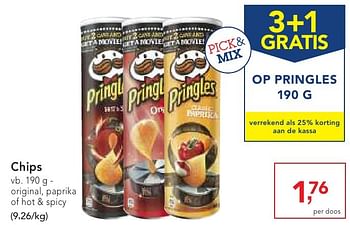 Promoties Chips original, paprika of hot + spicy - Pringles - Geldig van 19/10/2016 tot 01/11/2016 bij Makro