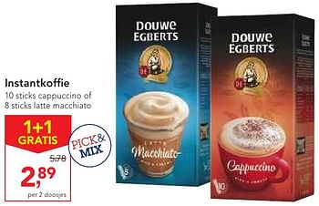 Promoties Instantkoffie cappuccino of latte macchiato - Douwe Egberts - Geldig van 19/10/2016 tot 01/11/2016 bij Makro