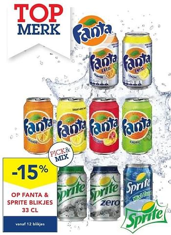 Promotions -15% op fanta + sprite blikjes - Fanta - Valide de 19/10/2016 à 01/11/2016 chez Makro