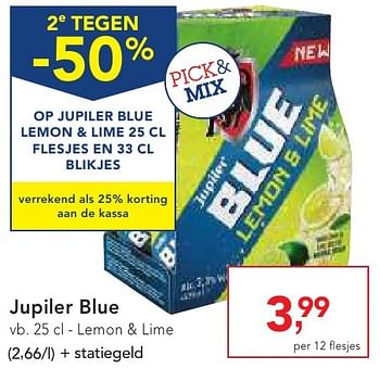 Promotions Jupiler blue lemon + lime - Jupiler - Valide de 19/10/2016 à 01/11/2016 chez Makro