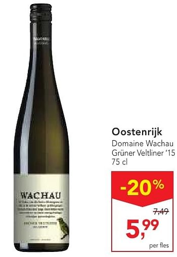 Promoties Oostenrijk domaine wachau grüner veltliner 15 - Witte wijnen - Geldig van 19/10/2016 tot 01/11/2016 bij Makro