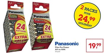 Promotions Piles pro power aa ou aaa - Panasonic - Valide de 19/10/2016 à 01/11/2016 chez Makro