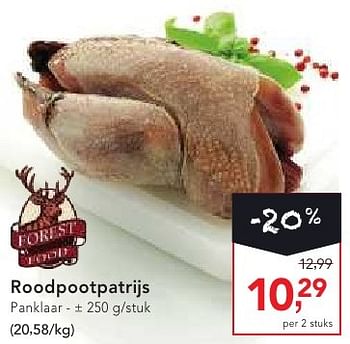 Promotions Roodpootpatrijs - Forest food - Valide de 19/10/2016 à 01/11/2016 chez Makro