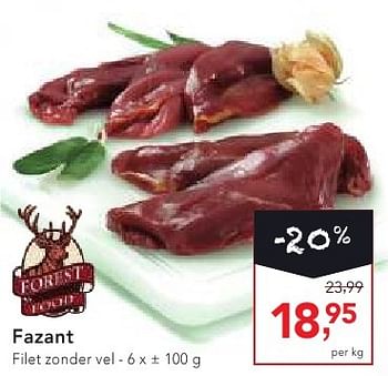 Promotions Fazant filet zonder vel - Forest food - Valide de 19/10/2016 à 01/11/2016 chez Makro