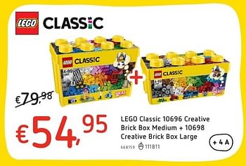 Promotions Lego classic 10696 creative brick box medium + 10698 creative brick box large - Lego - Valide de 20/10/2016 à 06/12/2016 chez Dreamland