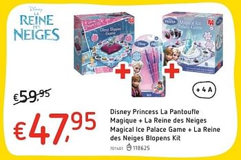 Promotions Disney princess la pantoufle magique + la reine des neiges magical ice palace game + la reine des neiges blopens kit - Disney Princess - Valide de 20/10/2016 à 06/12/2016 chez Dreamland