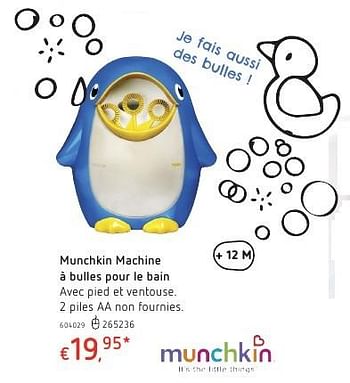Promoties Munchkin machine à bulles pour le bain - Munchkin - Geldig van 20/10/2016 tot 06/12/2016 bij Dreamland